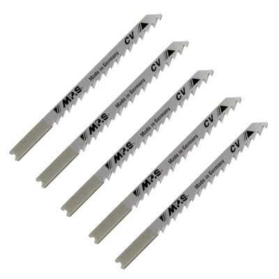 5 Lames scie Sauteuse CV (pour bois/plexi) Dents fraisées croisées Conique 75/100Mm - 4mm