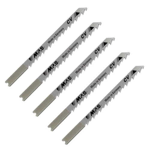 5 Lames scie Sauteuse CV (pour bois/plexi) Dents fraisées croisées Conique 75/100Mm - 4mm