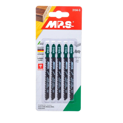 5 Lames scie Sauteuse CV (pour bois/plexi) Dents affutées croisées avoyées 75/100Mm - 4mm