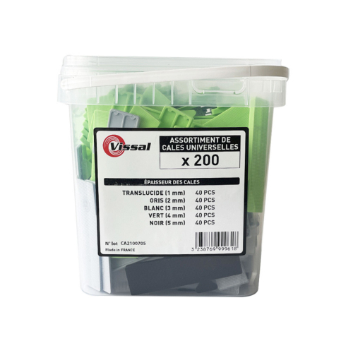 Seau assortiment 200 cales universelles - terrasses