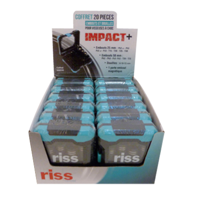 Box 12 coffrets 20pcs embouts et douilles -- vissage à choc