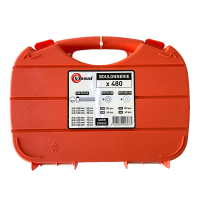 Malette 480Pcs Boulonnerie Vissal