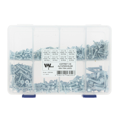 Coffret Vis Autoperceuse Din 7504 - 625Pcs