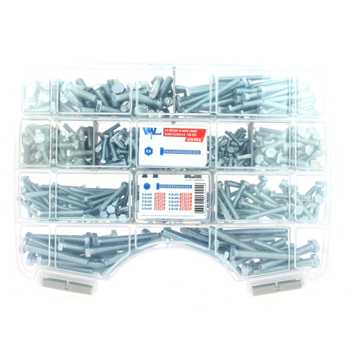 Coffret w 32 vis metaux th din 933 acier zingué bl - 475 pc