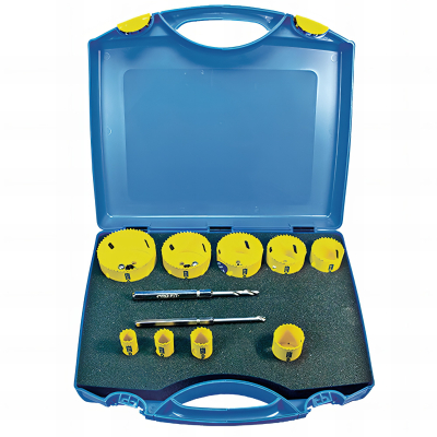 Profit coffret de 9 scies trépan bi-métal plus diamètre : 19/22/25/35/43/51/60/68/76 mm