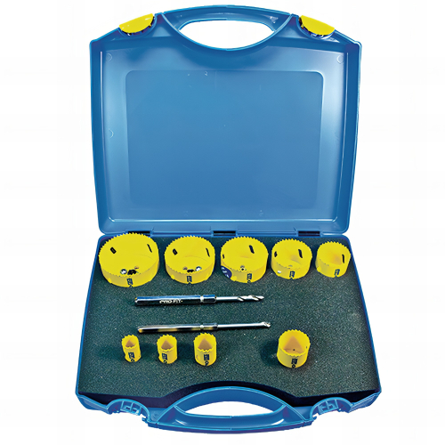 Profit coffret de 9 scies trépan bi-métal plus diamètre : 19/22/25/35/43/51/60/68/76 mm