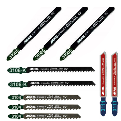 Assortiment de 10 lames de scie - 3104/3-31085/3-3106k/2-3111/2