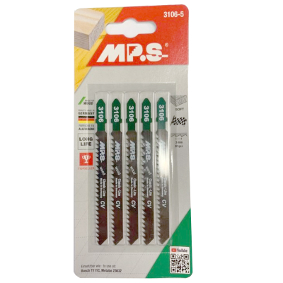 5 lames scie sauteuse cv dents frais avoyés s75/100mm-3mm pour chantourner