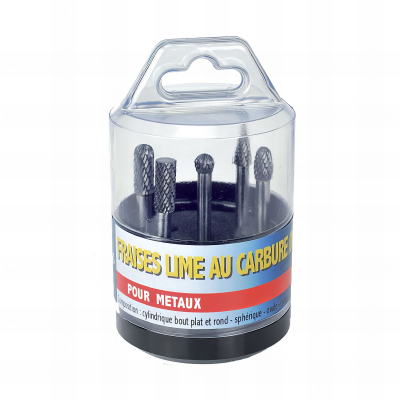 Coffret de 5 fraises limes carbure diamètre 6 mm