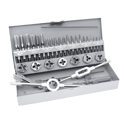 Coffret métal de 21 tarauds + 7 filières+ accessoires