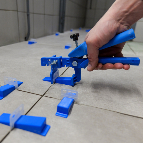 Kit de pose de carrelage : 100 croisillons de 3 mm auto-nivelants - 100 cales - pince