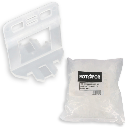 Kit de pose de carrelage : 100 croisillons de 3 mm auto-nivelants - 100 cales - pince