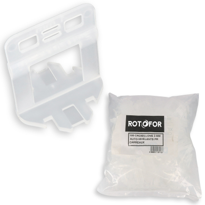 Kit de pose de carrelage : 100 croisillons de 3 mm auto-nivelants - 100 cales - pince