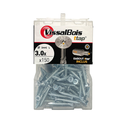 Boite de 150 vis agglo premium zinguée torx/ttap ailette 16/20/25mm - diam 3 mm 2