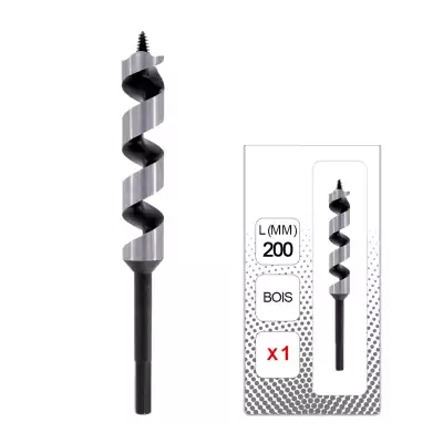 Mèche à bois queue Hexagonale Long 200 mm