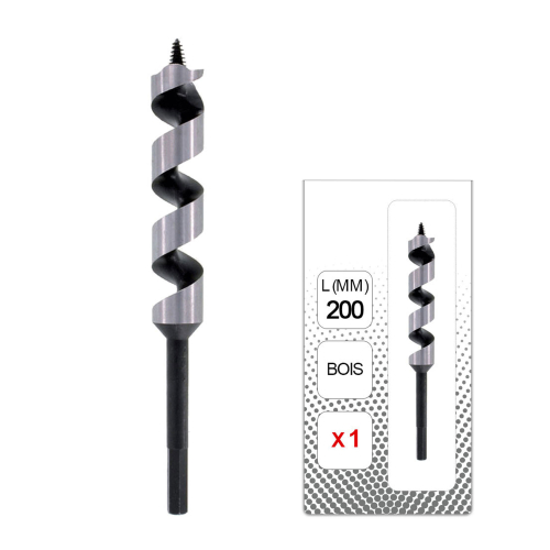 Mèche à bois queue Hexagonale Long 200 mm