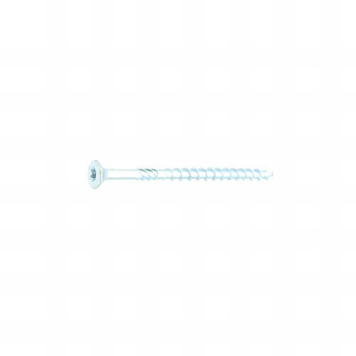 50 Vis Vking tête fraisée Torx zingués blanc - 8,0 mm - (Embout Inclus)