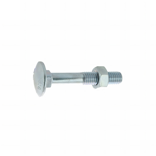 50 Boulons tête ronde collet carré DIN603/555 acier zingués blanc diamètre 10,0 mm