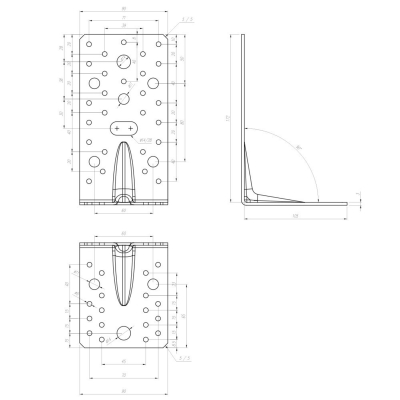 Équerre renforcée galvanisée - 172 x 105 x 90 x 3 mm