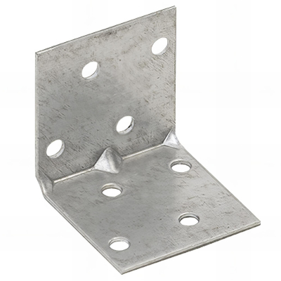 Équerre renforcée perforée galvanisée - 40 x 40 x 40 x 1,5 mm