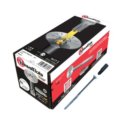 Boite de 100 vis agglo zinguées à filetage partiel torx/ttap ailette 80 à 200mm - diam 6 mm