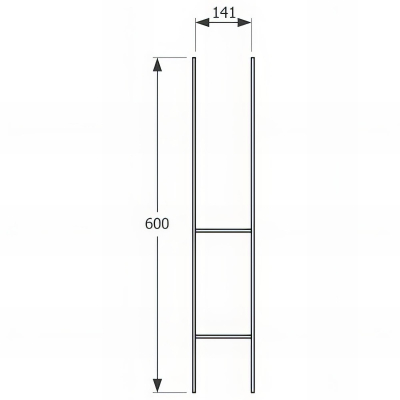 Pied de poteau en H zingué à sceller - 141 x 600 x 6,0 mm 2