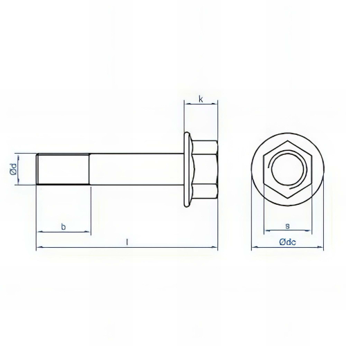 100 vis à tête hexagonale M12 x 60 mm à embase crantée 8.8, zingué