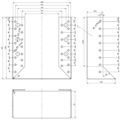 Sabot de charpente galvanisé à ailes intérieures - Larg. 160 x Ht. 170 mm 2