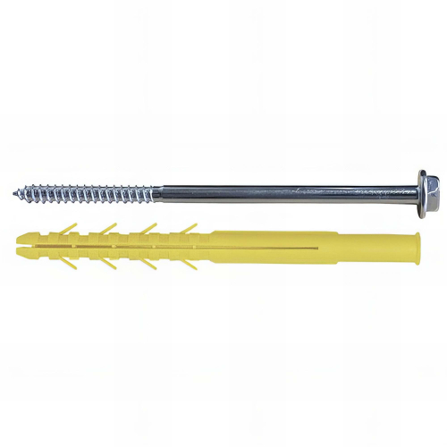 10 Chevilles longues ING Fixations - Diamètre de 10 x 200 mm + Tirefond D. 7 x 200 mm - Tête hexa. 13 mm Torx T40 - Zingué