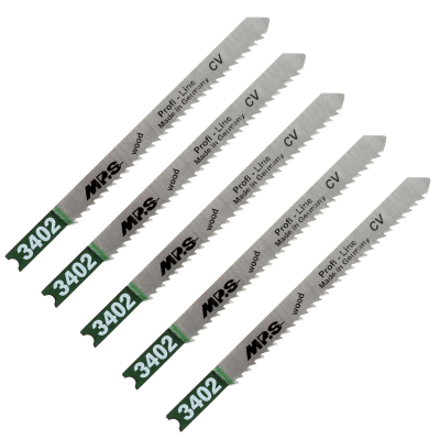 5 Lames scie Sauteuse CV (pour bois/plexi) Dents fraisées croisées Conique 75/100Mm - 2.5mm