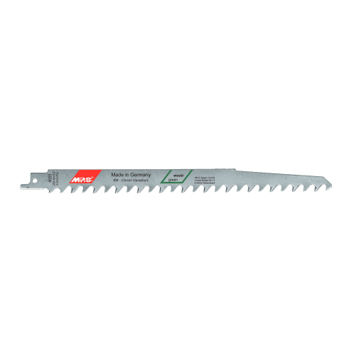 5 Lames scie Sabre CV (pour bois/plexi) Dents affutées croisées avoyées 230X19X1,2Mm - 6,3mm