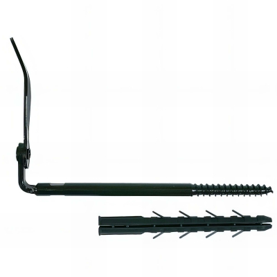 2 Arrêts de volet pour parpaing et brique creuse D. 10 x 250 mm + chev. D. 12x130 mm - Noir