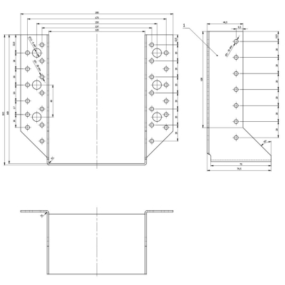 Sabot de charpente galvanisé à ailes extérieures - Larg. 120 x Ht. 160 mm 2