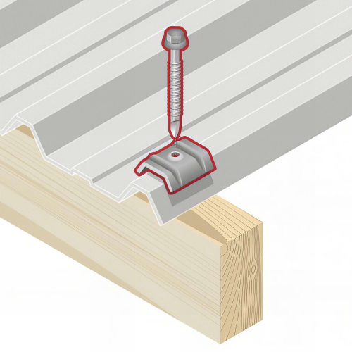 100 Vis pour bacs acier D. 6,3 mm L. 100 mm ZAMATOP-W TH12 pour le bois - RAL 8012