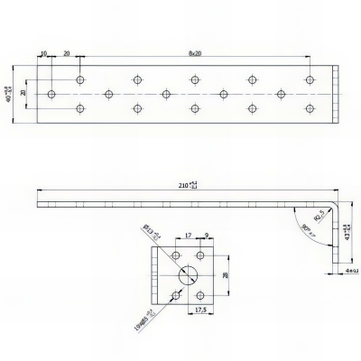 Équerre ancrage béton galvanisée - 210 x 43 x 40 x 4,0 mm 2