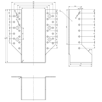 Sabot de charpente galvanisé à ailes extérieures - Larg. 80 x Ht. 180 mm 2