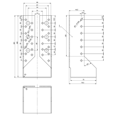 Sabot de charpente galvanisé Fixtout à ailes intérieures - Larg. 80 x Ht. 180 mm 2