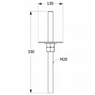 Embase Pied de poteau carrée réglable par vis galvanisé à ancrer - 130 x 330 x 3,0 mm 2