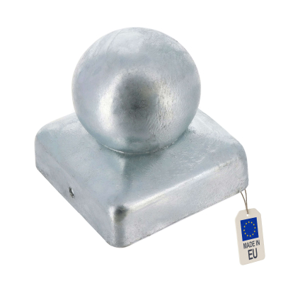 Chapeau de poteau boule zingué à visser - 90 mm