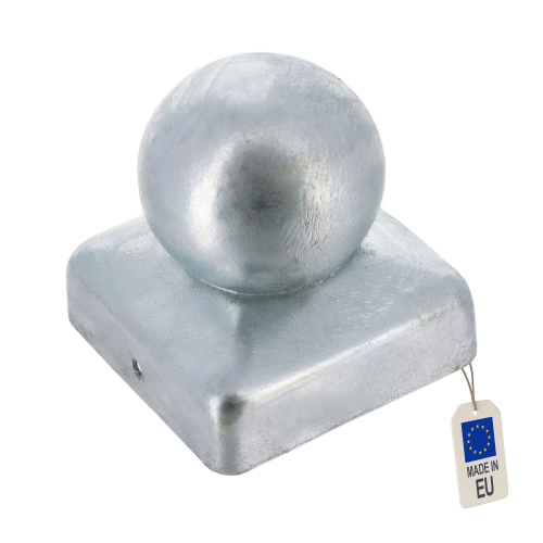 Chapeau de poteau boule zingué à visser - 90 mm
