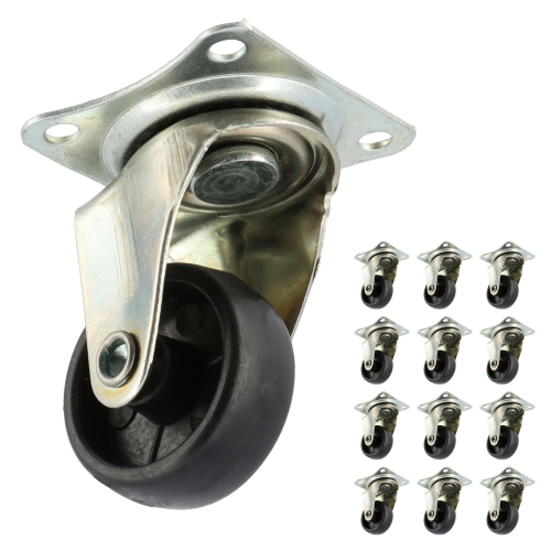 Lot de 12 roulettes pivotantes à roulement à billes - Socle 32mm - Hauteur 45mm