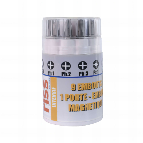 Barillet 10 embouts forgés torx20-25-30 ph1-2-3 pz1-2-3 + adap