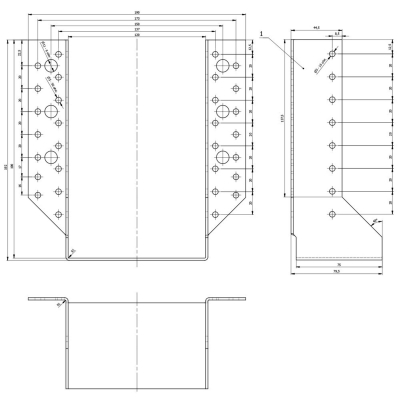 Sabot de charpente galvanisé à ailes extérieures - Larg. 120 x Ht. 190 mm 2