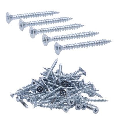 80 vis agglo tête fraisée pozidriv acier zingués blanc 6.0 X 80/60