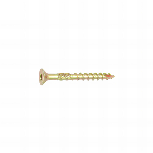100 Vis Vking tête fraisée Torx zingués bichromatées (jaune/or) - Diamètre 6 mm - (Embout Inclus)