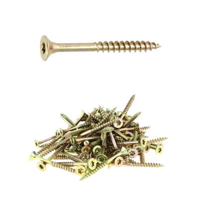 500 vis agglo tête fraisée Torx acier bichromatées (jaune/or) - Diamètre 4 mm