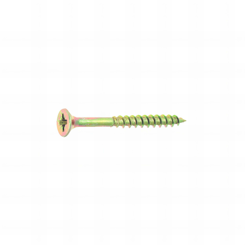 100 vis agglo tête fraisée pozidriv acier bichromatées (jaune/or) - Diamètre 6 mm - filetage partiel