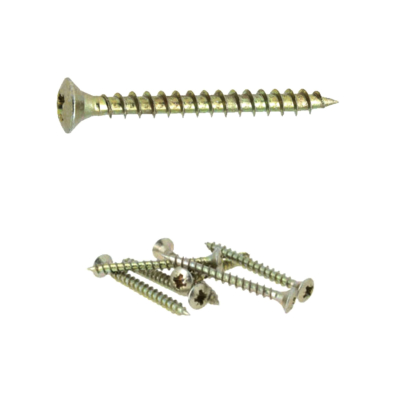 500 vis agglo têtes fraisées bombées pozidriv bichromatées (jaune/or) - Diamètre 4 mm