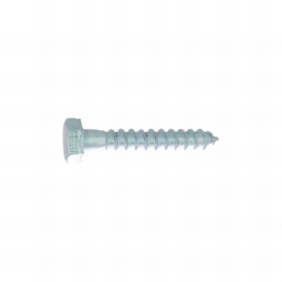 100 Vis Bois tête hexagonale DIN571 acier zingués blanc - diamètre 8,0 mm