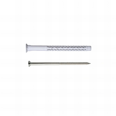 50 chevilles universelles longues - à extension - vis tête fendue acier Torx - diamètre 8 mm